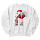 ポンコツリーナのお店のSanta＆Rudolph(モノトーン×赤) Heavyweight Crew Neck Sweatshirt