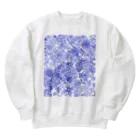 ヘナアートと海の生き物の海なペイズリーアート　青 Heavyweight Crew Neck Sweatshirt