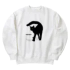 小鳥と映画館の黒猫たんのおちりが堪能出来る権利の付与 黒ロゴ Heavyweight Crew Neck Sweatshirt