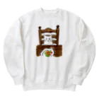 uchinanchuのチキン狙い白ねこ Heavyweight Crew Neck Sweatshirt