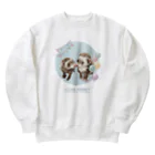 卯月まめのもふもふイラスト屋さんの【No.16】I LOVE FERRET Heavyweight Crew Neck Sweatshirt