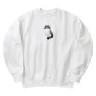 お髭ちゃんのおみせ。のしっぽしましま猫ちゃん Heavyweight Crew Neck Sweatshirt