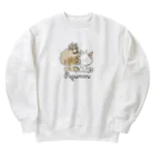 ぷぷまるのぷぷまる ねこもいっしょ おおきめ Heavyweight Crew Neck Sweatshirt