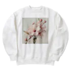 botanicalartAIの春のふんわり桜の花のアート Heavyweight Crew Neck Sweatshirt