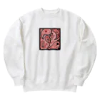 huku×2shopの目玉ペイズリー柄(赤) Heavyweight Crew Neck Sweatshirt