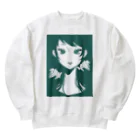 ねむ吉屋のつり目の女の子 Heavyweight Crew Neck Sweatshirt