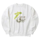 星屑とたんぽぽの猫とミモザ Heavyweight Crew Neck Sweatshirt