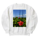 Ripples沖縄レジンアートの沖縄の海とハイビスカス Heavyweight Crew Neck Sweatshirt