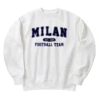 CALCIO1899のミラン_カレッジ風_ネイビー Heavyweight Crew Neck Sweatshirt