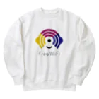 Free-WiFiのFree WiFi ロゴ グッズ（薄地） Heavyweight Crew Neck Sweatshirt