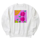 Noëlのピンクとお花 Heavyweight Crew Neck Sweatshirt