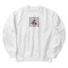 SuRa/AIイラストの毛糸と子にゃんこ Heavyweight Crew Neck Sweatshirt