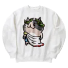 ひよこ男爵とまだむにゃんのにゃえさる (まだむにゃん) Heavyweight Crew Neck Sweatshirt