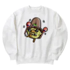 ひよこ男爵とまだむにゃんのあみーご男爵 Heavyweight Crew Neck Sweatshirt