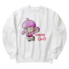 はりねずこのイラストのゲームオン！モモちゃん Heavyweight Crew Neck Sweatshirt