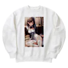 天乃鯱のメイドのお姉さん Heavyweight Crew Neck Sweatshirt