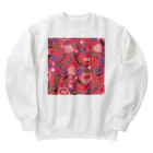 Katie（カチエ）のエキゾチックな花柄（ピンク） Heavyweight Crew Neck Sweatshirt