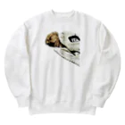 尊いイッヌの白目を剥いたイッヌ Heavyweight Crew Neck Sweatshirt