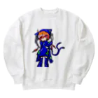 めめ郎のメカ猫又 Heavyweight Crew Neck Sweatshirt