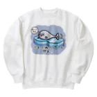 ひよこ男爵とまだむにゃんのごまふあざらにゃん Heavyweight Crew Neck Sweatshirt