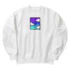 くものみせのむらさきとあおいそらとしろいくも Heavyweight Crew Neck Sweatshirt