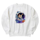 dolphineのとっても可愛いネコの宇宙飛行士 Heavyweight Crew Neck Sweatshirt