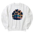 こひのお店のビーチに停められた車 Heavyweight Crew Neck Sweatshirt