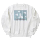 soraのHave a good day 紙飛行機に乗った猫のさぶろう Heavyweight Crew Neck Sweatshirt