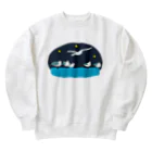 小鳥と映画館の夜のユリカモメ Heavyweight Crew Neck Sweatshirt