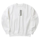 rilybiiの抽象画 . グレージュ . ブラックライン . Heavyweight Crew Neck Sweatshirt