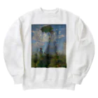 世界美術商店の散歩、日傘をさす女性 / Woman with a Parasol - Madame Monet and Her Son Heavyweight Crew Neck Sweatshirt