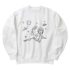 ひよこ工房の宇宙と猫 Heavyweight Crew Neck Sweatshirt