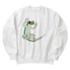 mini gecooperの餌欲しそうにこちらを見つめるグランディスヒルヤモリ Heavyweight Crew Neck Sweatshirt