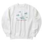 soraの紙飛行機に乗った猫のさぶろう Heavyweight Crew Neck Sweatshirt