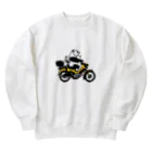 へっぽこデザインのクロスカブ　綺麗な黄色 Heavyweight Crew Neck Sweatshirt