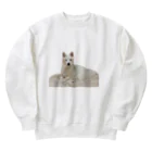 鳥目おかわりのいぬはみてるけど何もいわない Heavyweight Crew Neck Sweatshirt