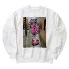 七海のデコラホワイトタイガーちゃん Heavyweight Crew Neck Sweatshirt