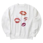 Cafe Lounge & Library pratimākrrm cĥā -ゆるやかな彫刻-のリップ💋リップ💋 Heavyweight Crew Neck Sweatshirt