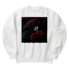 LunaNocturneの赤い薔薇の休息 Heavyweight Crew Neck Sweatshirt