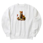 桜音ことこ企画の柴犬の花屋v2 Heavyweight Crew Neck Sweatshirt