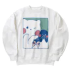 tafu tafuのかわいいポーズのしろぎんしま Heavyweight Crew Neck Sweatshirt