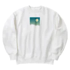 エアレーションの独り言の雪山と満月 Heavyweight Crew Neck Sweatshirt