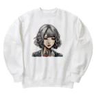 streetsnapの可愛いタトゥーだらけの女性、片面プリントスウェット、期間限定 Heavyweight Crew Neck Sweatshirt