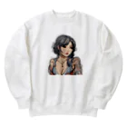 streetsnapの可愛いタトゥーだらけの女性、片面プリントスウェット、期間限定 Heavyweight Crew Neck Sweatshirt