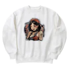 streetsnapの可愛いタトゥーだらけの女性、片面プリントスウェット、期間限定 Heavyweight Crew Neck Sweatshirt