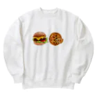 AKi001のハンバーガー　ピザ Heavyweight Crew Neck Sweatshirt