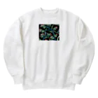 らくがき子さんのものづくり工房の花と植物 Heavyweight Crew Neck Sweatshirt