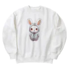 Vasetti_pressのパーカーを着ているうさぎちゃん Heavyweight Crew Neck Sweatshirt