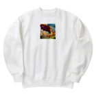 幸せアートワールドの可愛い龍のイラストグッズ Heavyweight Crew Neck Sweatshirt