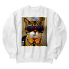 幻想的で創造的の猫にサングラス Heavyweight Crew Neck Sweatshirt